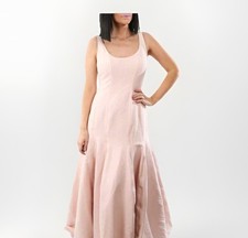 HALSTON VTG Light Pink Sleeveless Ballet Slipper Long Maxi Dress Gown Sz 8