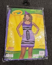 New Crayola Wisteria Crayon Adult Halloween Costume Rasta Imposta Size 4-10