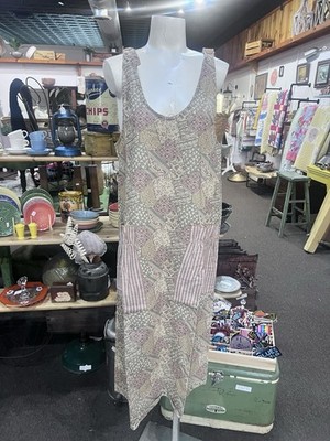April Cornell Dusty Pink Patchwork 100% Cotton New  Cross back Apron Women s OS