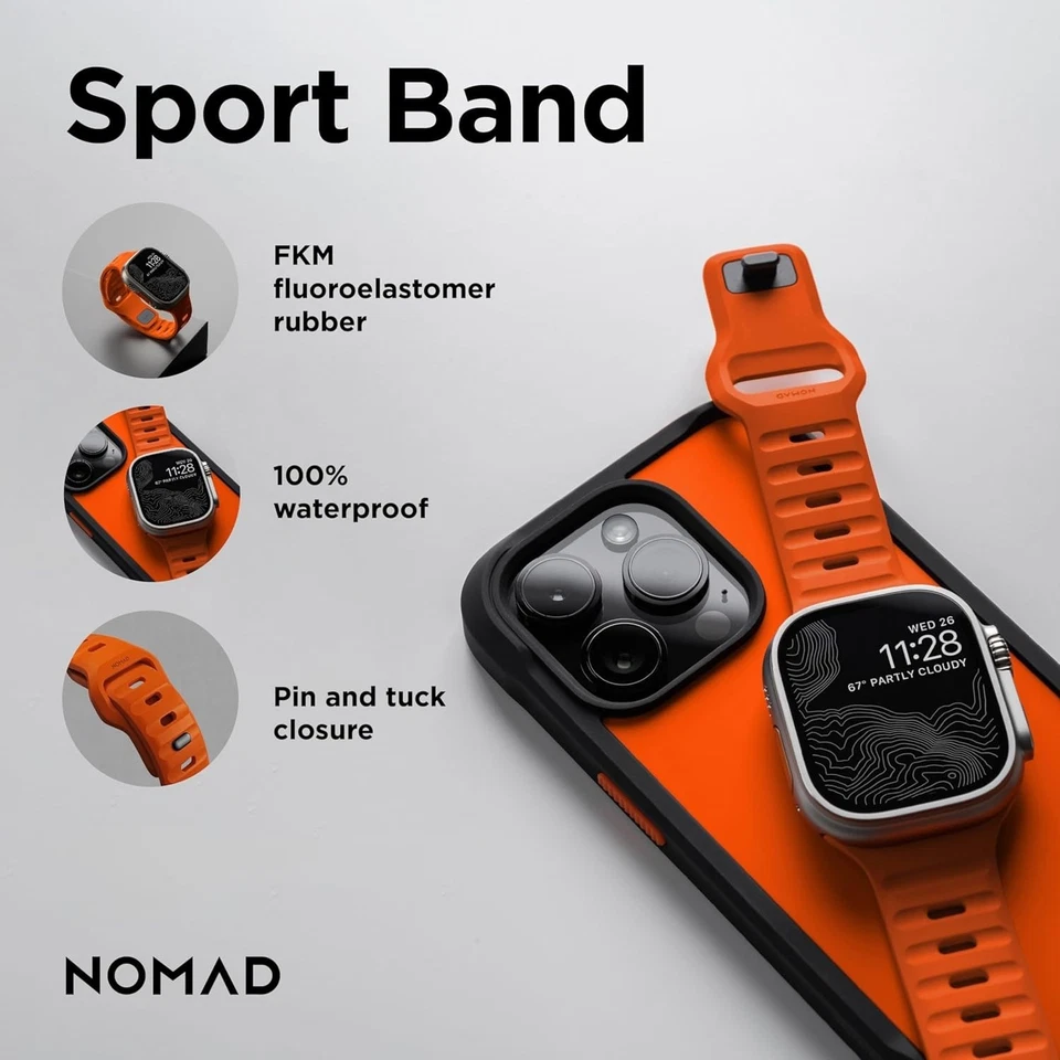 Correa deportiva para Apple Watch | goma fluororor negra 42 mm Foto 4 de 4