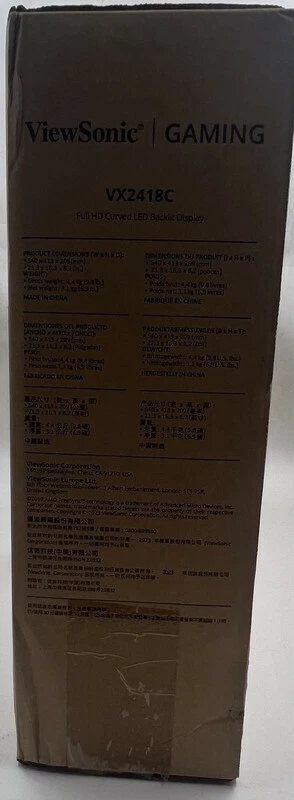 VIEWSONIC VX2418C 24" FULL HD CURVED LED BACKLIT DISPLAY - Image 4 of 4