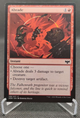 innistrad mtg cards Supernatural Rescue [Innistrad: Crimson Vow] Destroy up to three target creatures and/or other planeswalkers MTG Abrade Innistrad: Crimson Vow