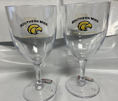 Southern Miss Golden Eagles Plastic Wine Glass, Sold In Set Of Two | eBay