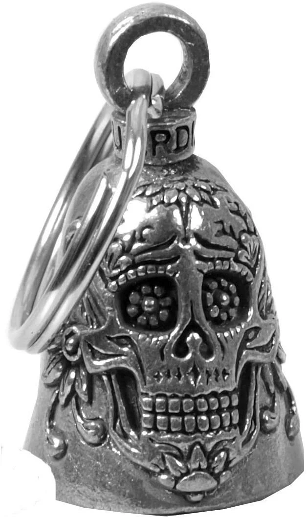 Biker Moto Guardian Bell CAMPANA PORTAFORTUNA SUGAR SKULL TESCHIO