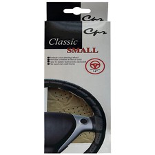 Beige Small Classic Grip Synthetic Leather Old School Wrap Steering Wheel Cover