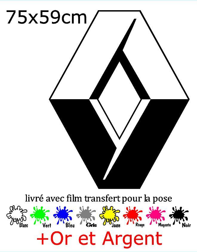 Sticker autocollant Renault fuchsia pour toit de voiture adhésif tuning 75x59cm