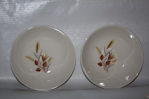 Lot of 12 Vintage Midcentury Taylor & Smith Autumn Harvest Wheat 5" Berry Bowls - Picture 3 of 7