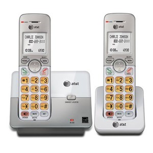 AT-amp-T-2-Cordless-Phone-System-with-Caller-ID-DECT-6-0-Silver-EL51203-LN