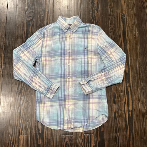 Chemise Homme Vineyard Vinds – Bleu Moyen, Motif Plaid – Coupe Slim – Tucker
