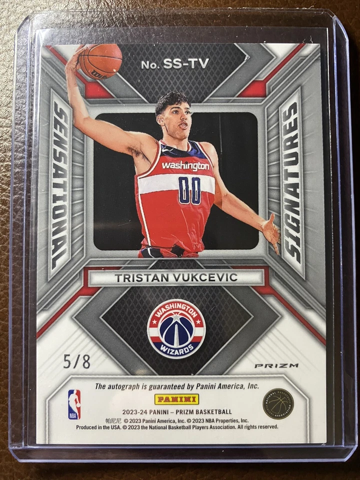 2023-24 Panini Prizm Choice Tristan Vukcevic Green Scope Rc Rookie Auto SS-TV /8 - Image 2 of 2