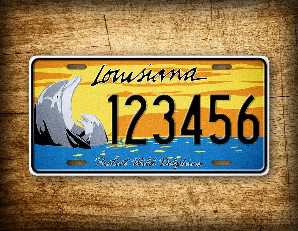 Personalized Louisiana Protect The Dolphins License Plate ANY TEXT