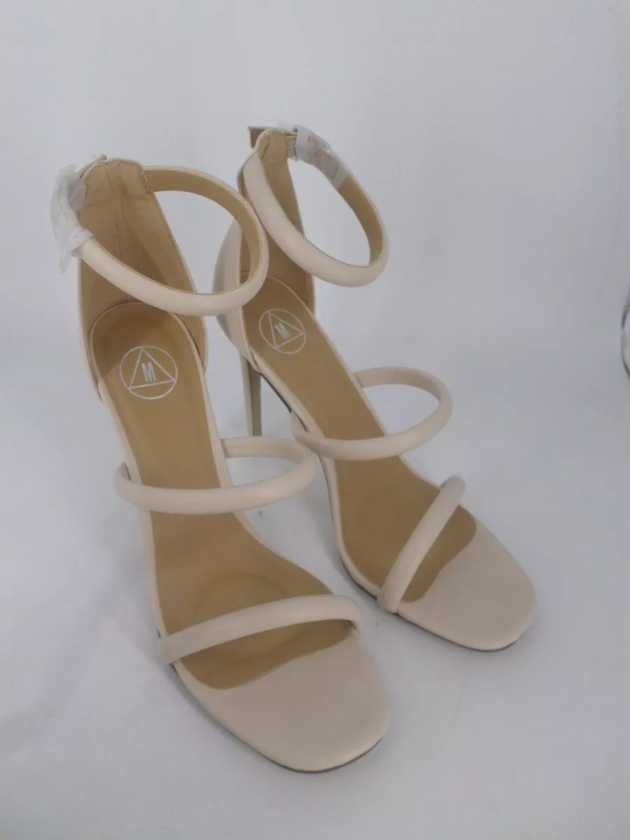 Nude three strap best sale heels