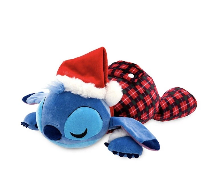 DISNEY STITCH HOLIDAY PLUSH CUDDLEEZ IN PLAID CHRISTMAS Jammies 12-1/4 NEW  NWT