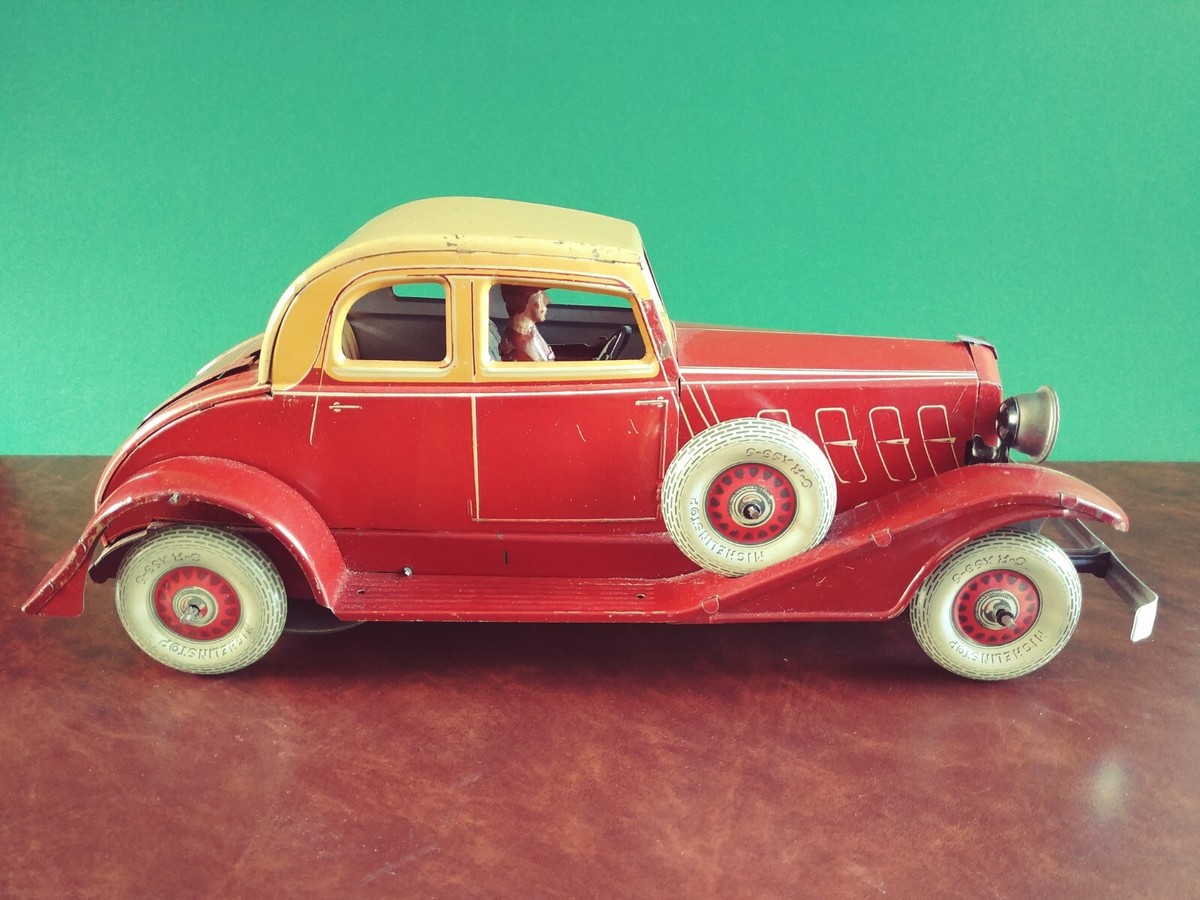 Rare 1930's CR Charles Rossignol Large Tin Wind-up Peugeot