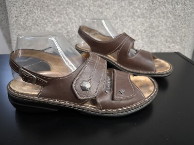 FINN COMFORT Women's dark brown slingback 2 Strap Sandal EU 41