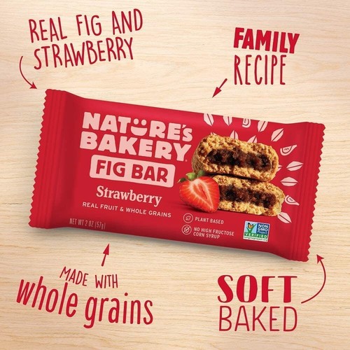Nature’s Bakery Whole Wheat Fig Bars, Strawberry, Real Fruit, Vegan, Non-GMO,... - Picture 6 of 7