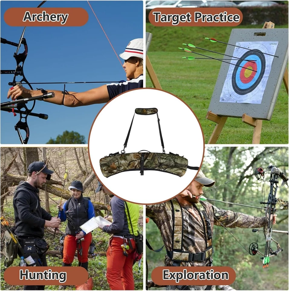 Compound Bow Sling, 2 Modes Adjustable Length & Shoulder Strap Camouflage Fabric - Image 4 of 4