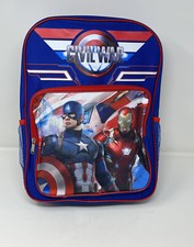 Marvel Comics Civil War Captain America Iron Man Boy's Premium Backpack Book-Bag