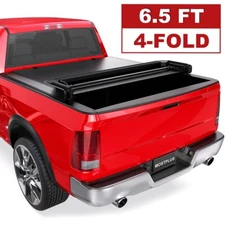 6.4FT/6.5FT 4 Fold Soft Bed Tonneau Cover For 02-25 Ram 1500 03-25 Ram 2500/3500