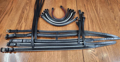 Stubben Courbette LOT noseband/ brownband black bridle parts