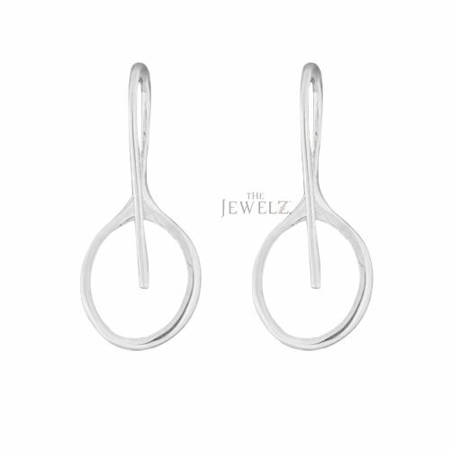 Pendientes de gancho de oro liso de 14 K en forma orgánica hechos a mano - The Jewelz - Imagen 3 de 3