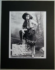 8X10 VINTAGE REPRO Cowgirl Photo Mounted&Matted 11X14  READY TO FRAME