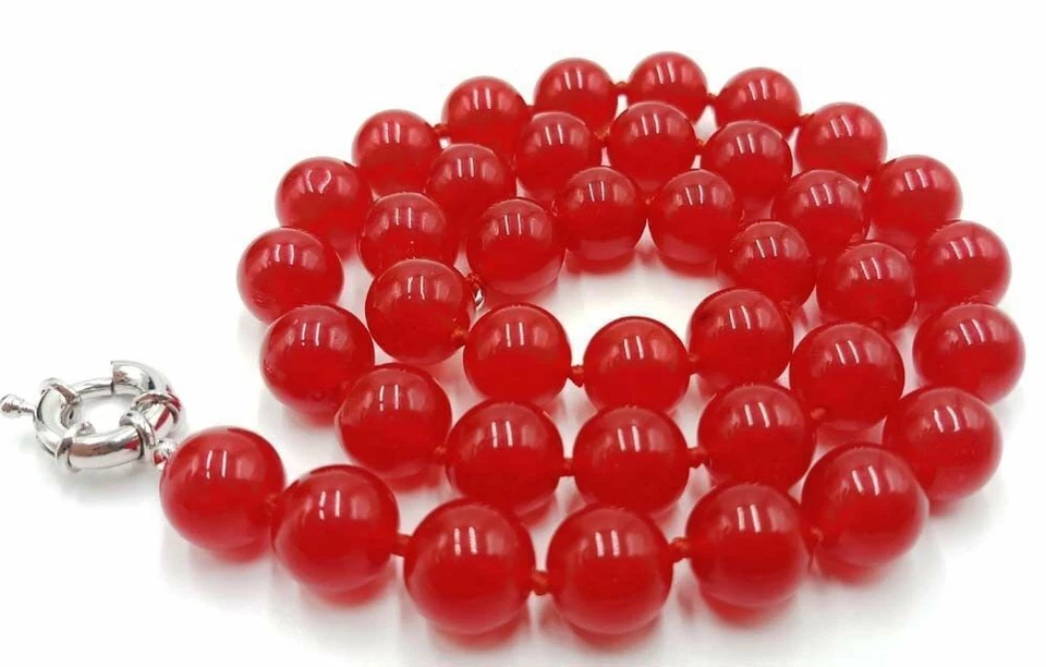 8/10/12 毫米 Lapis Lazuli /海蓝宝石/红宝石/玉宝石圆珠项链 20 — 第 4/4 张图片