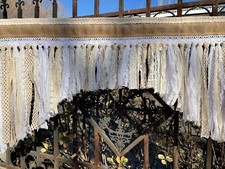 Custom Shabby Burlap Lace curtain Lace Kitchen Valance Swag