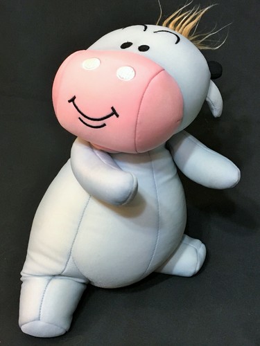 RARE Japan Microbead Plush Blue Pink Cow Squishy RARE Micro Bead Cushion 11" - Picture 2 of 8