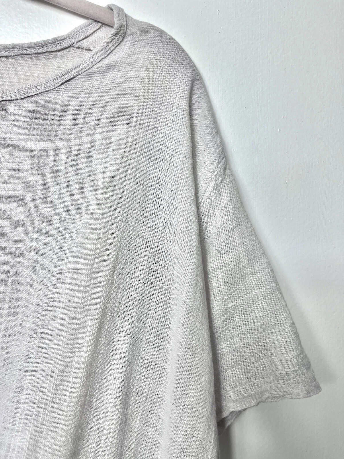 OFF WHITE Abito MADE IN ITALY Beige Off Bianco 100% Cotone Lagenlook taglia UK 16 18 20 22