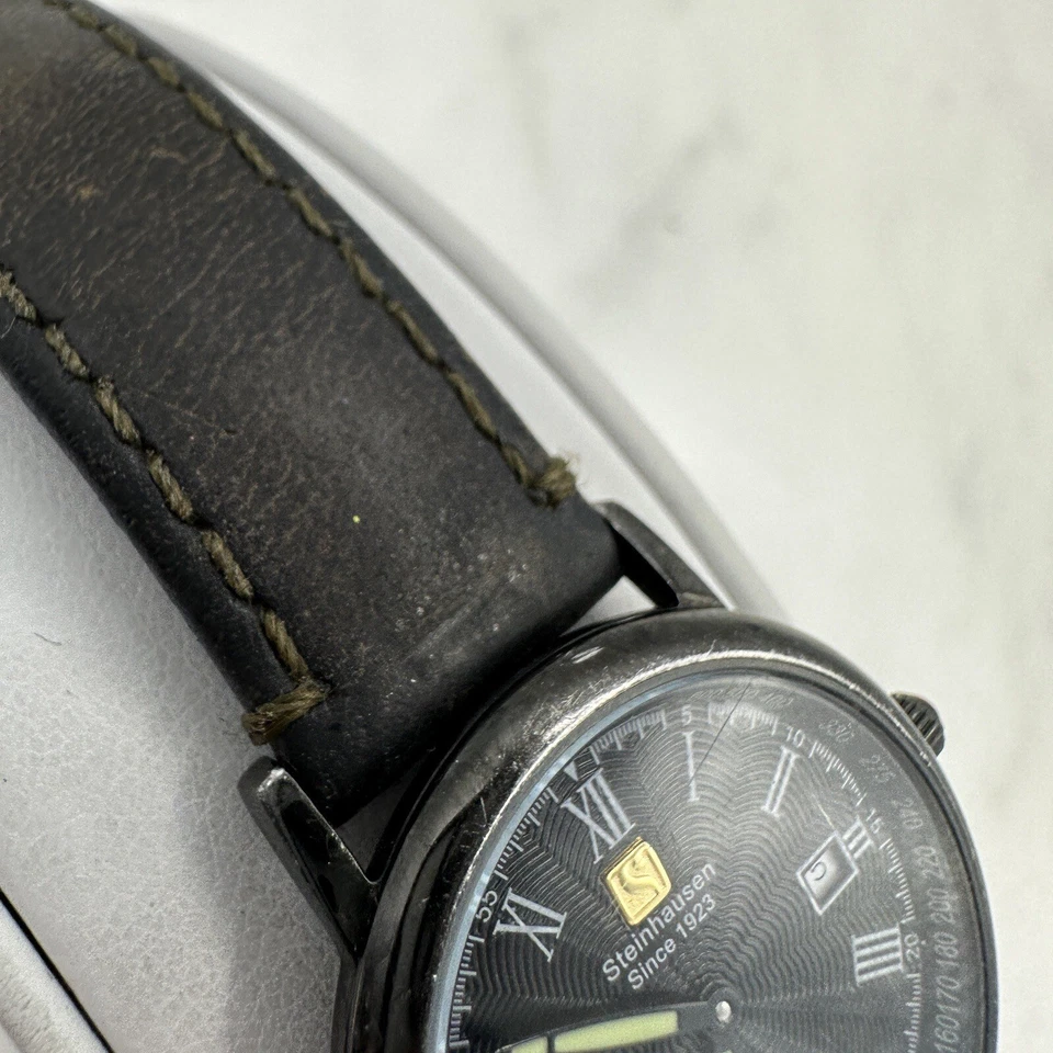 Steinhausen LW493LL-15-K0008 Mujer Cuero Negro Esfera Negra Reloj, Batería Nueva Foto 2 de 4