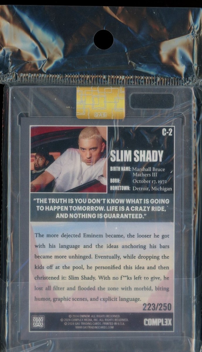 Gas Trading Cards X Complex Slim Shady Eminem Card BLACK