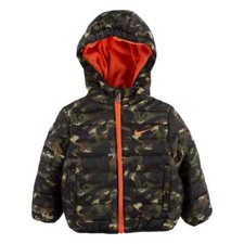 NEW Infant NIKE Full-Zip Puffer Jacket WInter Coat Size 18 months Green Camo 65