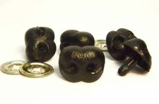 Sassy Bears 25mm BLACK Bear Safety Noses for bears, dolls, crafts (10 noses)