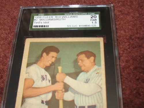 1959 Fleer Ted Williams #2 Ted's Idol-Babe Ruth SGC 1.5 FAIR - Picture 2 of 3