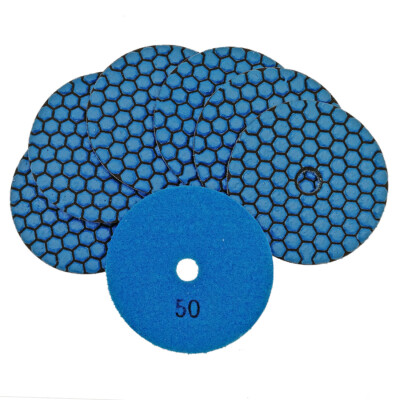 7 Stück Ø 4 Zoll # 50 Diamond Dry Polishing Pad Schleifscheibe für Granitmarmor