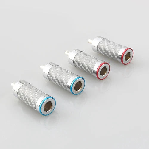 4pcs Speaker Cable Connector Silver Plated Copper RCA Plug for Audio Signal Wire - Picture 8 of 8