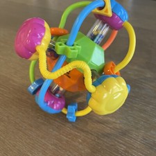 Plastic Twist Baby Rattle Grasping Toy Beads Swirl Pink Green Blue Yellow