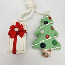 Hand Pieced Stitched Vintage Old Quilt Patchwork Christmas Tree Ornaments RUSTIC