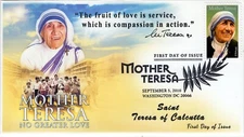 AO 4475-3, 2010, Mother Teresa, Pictorial Postmark, Add-on Cachet, First Day Cov