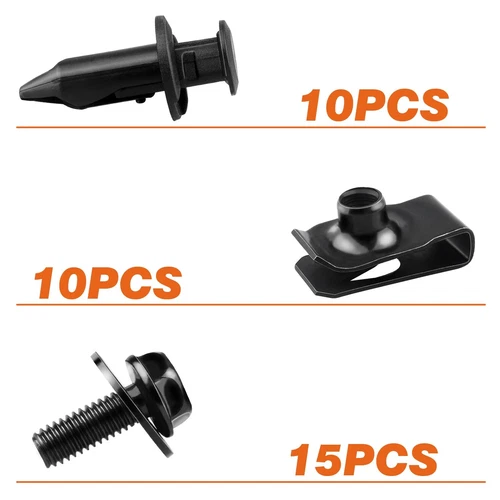 Body Bolts & U-nut Clips For Ford - M6 Engine Under Cover Splash Shield Guard - Bild 2 von 11