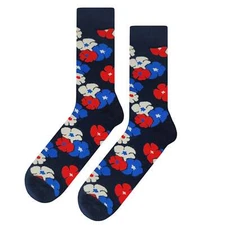 NWT USA Hawaiian Flower Dress Socks Novelty Men 8-12 Crazy Fun Sockfly