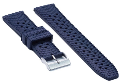 Kautschuk Uhrenarmband 20mm blau Tropical Waffle