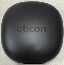 New Oticon Hearing Aid Case. Hard Plastic. With Cleaning Tool.