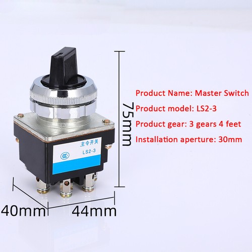 Interruptor de botón Cross Master serie LS2-3 2/3 perno de engranajes LA2 30 mm - Imagen 10 de 10