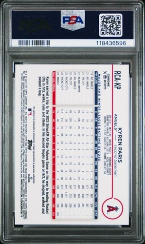 2024 Topps Chrome Kyren Paris Logofractor Orange Auto /25 PSA 9 - Picture 2 of 2