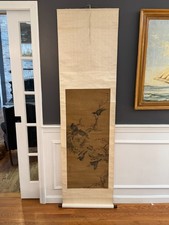 Old Antique Chinese Scroll Painting of Bird On Trees #141