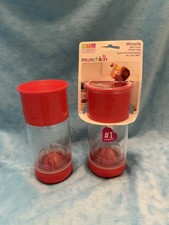 NEW   Lot of two 2 Munchkin Miracle 360 Fruit Infuser Drink Cup Red Baby Mixer