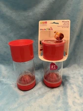 NEW🍓 Lot of two (2) Munchkin Miracle 360 Fruit Infuser Drink Cup Red Baby Mixer