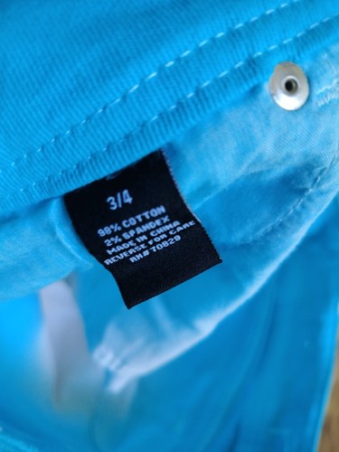 Rue21 Batik weiß blau niedriger Bund abgenutzt abgeschnitten Denim Shorts Größe 3/4 Jr - Bild 10 von 12
